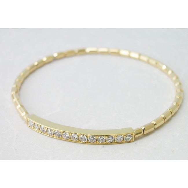 ダイヤモンドブレスレット K18YG 0.50ct スプリング伸縮式フリーサイズ  