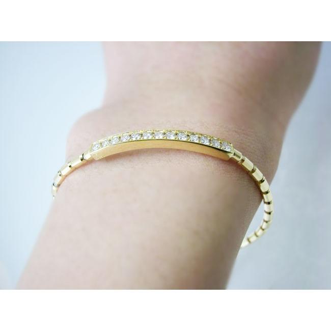 ダイヤモンドブレスレット K18YG 0.50ct スプリング伸縮式フリーサイズ  