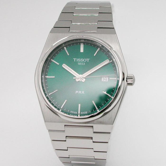 ティソ 腕時計 TISSOT PRX ピーアールエックス グリーン文字盤 T1374101109100 国内正規品の画像