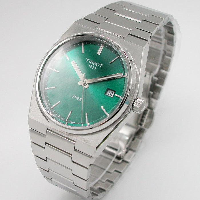 ティソ 腕時計 TISSOT PRX ピーアールエックス グリーン文字盤 T1374101109100 国内正規品の画像