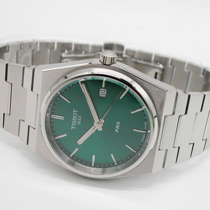 ティソ 腕時計 TISSOT PRX ピーアールエックス グリーン文字盤 T1374101109100 国内正規品の画像