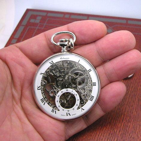 懐中時計　手巻き　スケルトン　Habmann HABMANN ハッフマン 懐中時計 手巻き スケルトンRef.32658CRWH