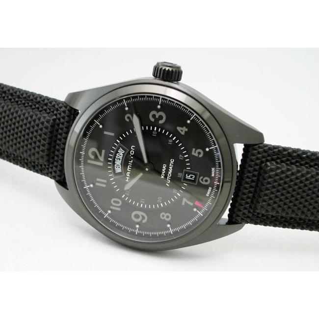 A7人気シール帳 HAMILTON ハミルトン 腕時計 ハミルトン 腕時計 カーキ フィールド デイデイトオート ブラックPVD H70695735 42mm 国内正規品 【MY2056965490】(74613円)