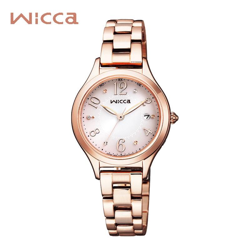 【美品】シチズン wicca ソーラー電波時計ピンクゴールド CITIZEN（シチズン） 腕時計 WICCA ウィッカ ソーラー電波レディー