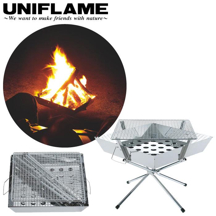 ユニフレームファイヤーグリル焚き火台別売ケース付き新品未使用(訳あり品) UNIFLAME（ユニフレーム） ファイアグリル 2点セット (収納ケース付き