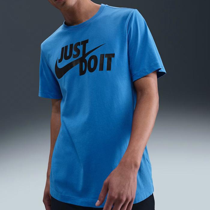 ★風車、ゴツNIKETシャツ ライトブルー HanesボディM★ NIKE（ナイキ） Tシャツ スポーツウェア JDI メンズ コットン