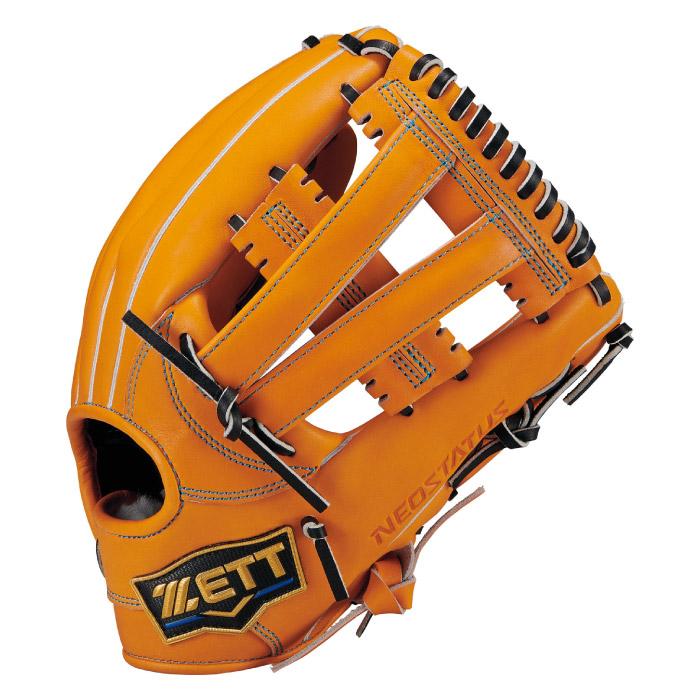 人気品！ ZETT NEOSTATUS グローブ グラブ 硬式 野球 外野手 橙 ゼット（ZETT） 野球グローブ グラブ 一般 硬式 ネオステイタス