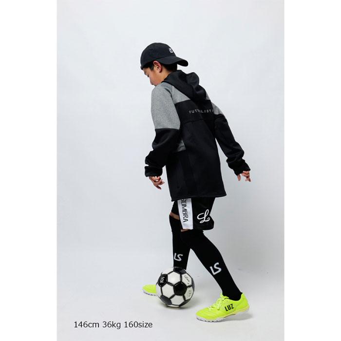 LUZ e SOMBRA ルースイソンブラ JR SINGLE FACE JERSEY HOODIE FULLZIP JACKET ジュニアトレーニングウェア サッカー フットサル BLK F1921115｜taiyosp-trip｜03