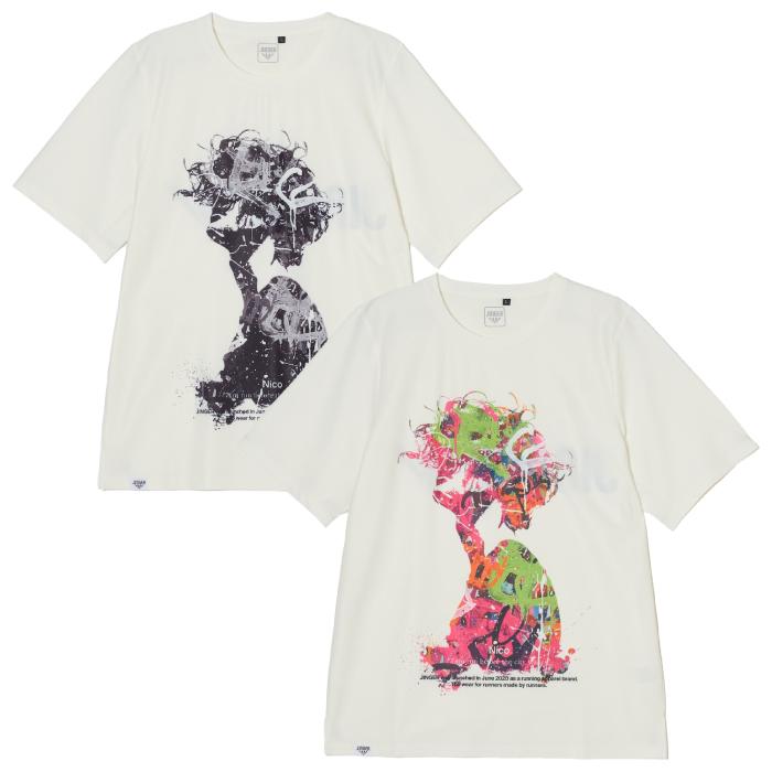 【50%オフ】新品 PGG TEXBRID ジャガード Tシャツ サイズ１ JINGER ジンガー ユニセックス ランニングTシャツ グラフィックT 半袖