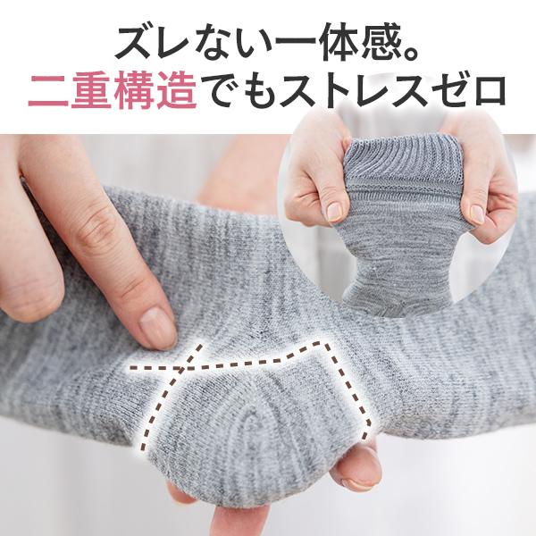 【同色5足組】かかとツルツルソックス あったか 毛混 かかと保湿 かかと角質ケア かかとのガサガサ ひび割れ 角質除去 かかと靴下 23-25cm 710-5ｐ 太陽ニット_3