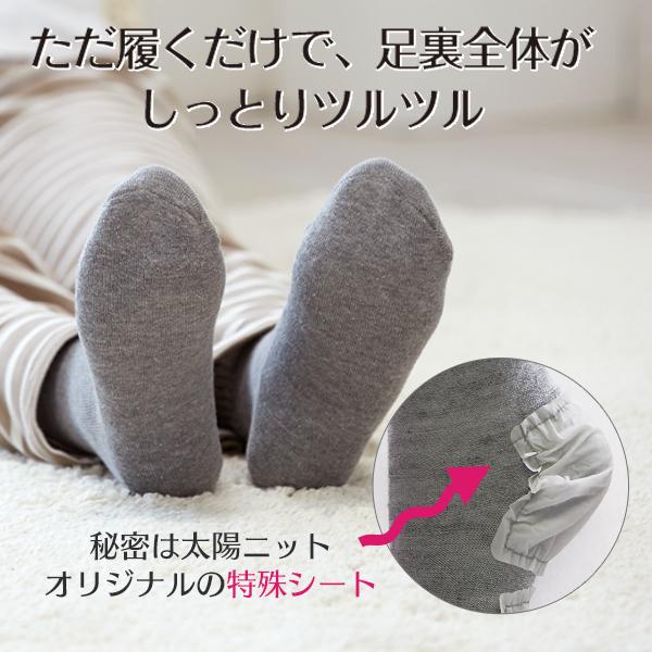 【同色3足組】足裏全面ツルツルソックス かかとだけじゃない足裏全部です かかと 足裏 角質ケア ひび割れ ガサガサ 足裏角質除去 22-25cm 720 3p 太陽ニット｜taiyounitto｜02