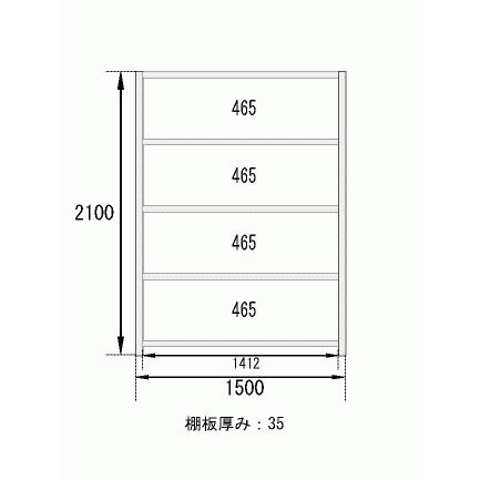 スチールラック スチール棚 業務用 収納 アングル棚 軽量棚 幅150 奥行45 高さ210 5段 120kg/段_1