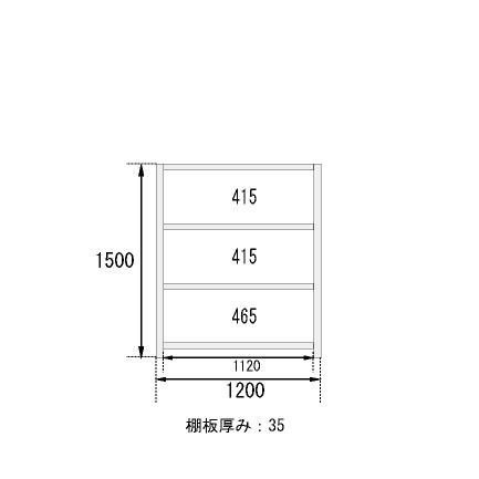 スチールラック スチール棚 業務用 収納 アングル棚 軽量棚 幅120 奥行30 高さ150 4段 150kg/段の画像