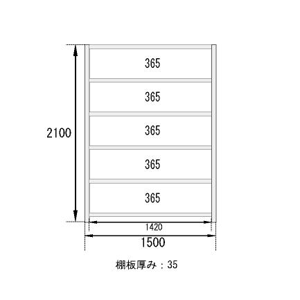 スチールラック スチール棚 業務用 収納 アングル棚 軽量棚 幅150 奥行60 高さ210 6段 150kg/段の画像