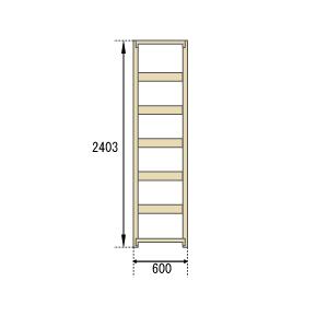 スチールラック スチール棚 業務用 収納 ボルトレス 軽中量棚 幅180 奥行60 高さ240 7段 200kg/段 増連_2
