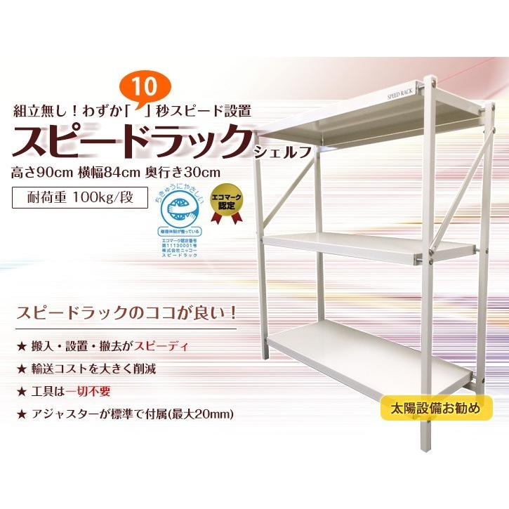 スピードラック シェルフ 高さ90×横幅84×奥行30cm 3段 スチール棚