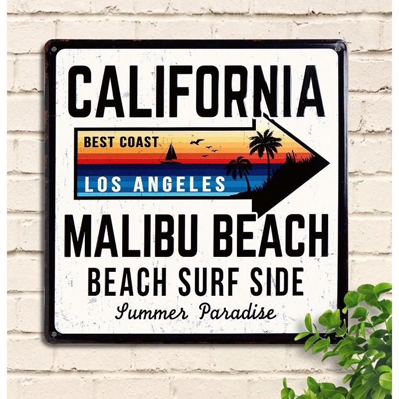 アートパネル 海 ブリキ看板 レトロ カリフォルニア おしゃれ