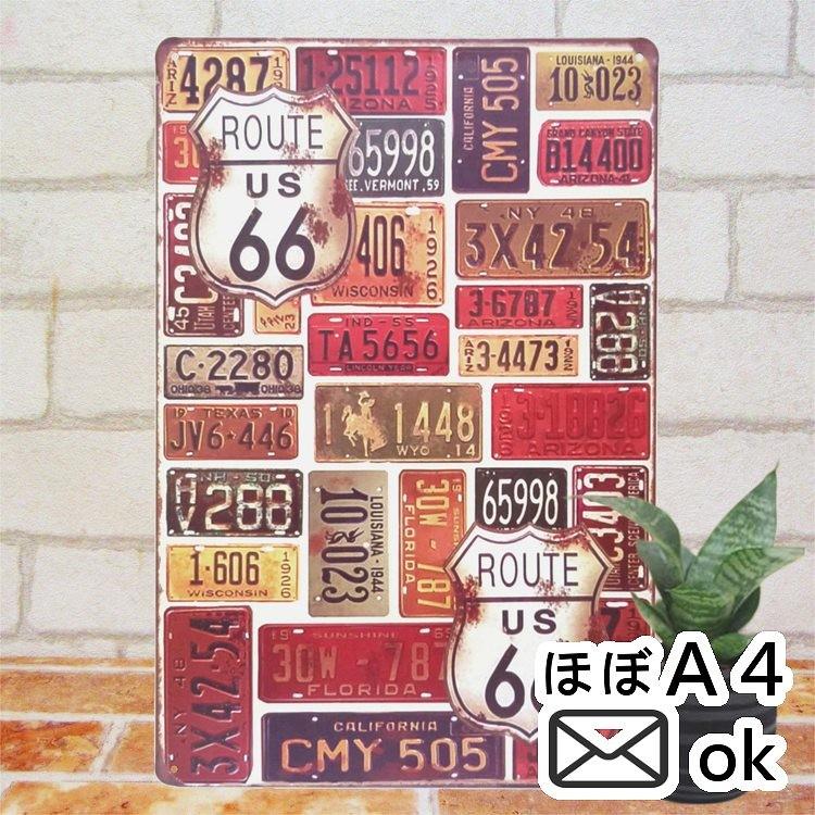 Route66 アメ車のプレート ビンテージな自動車のアメリカン雑貨 ギガランキングｊｐ