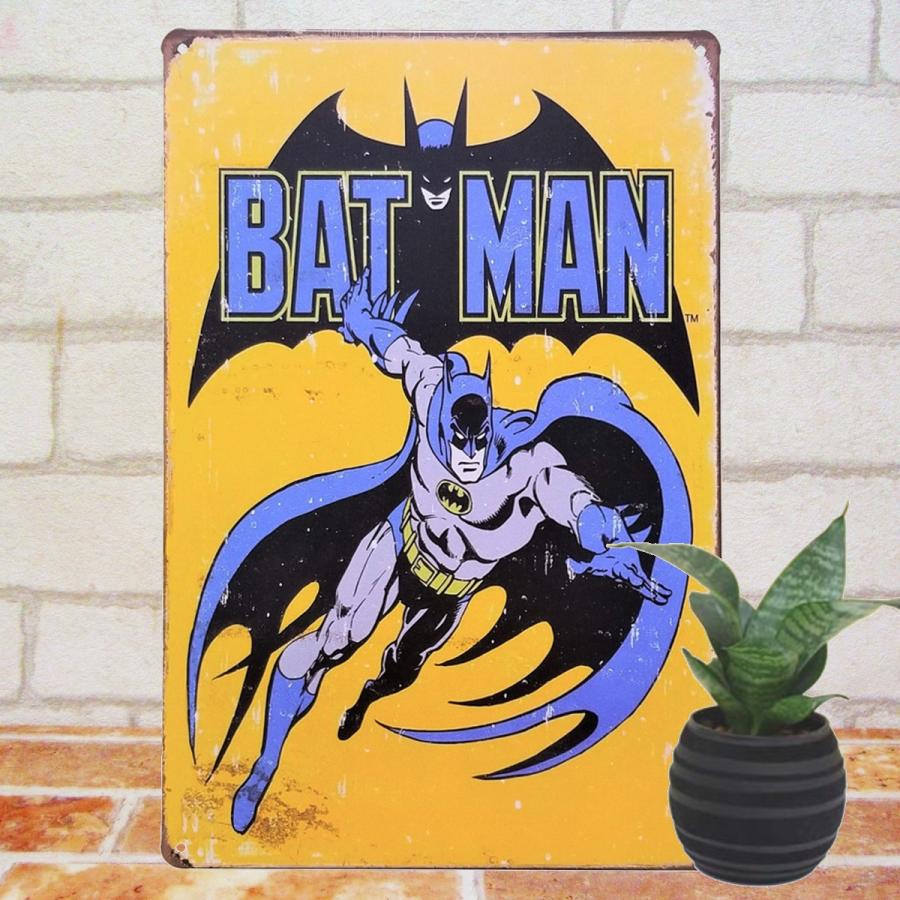 ブリキ看板 バットマン アメコミポスター アメコミ雑貨 アメコミグッズ DCコミック イラスト アメリカン雑貨 プレート :battoki1