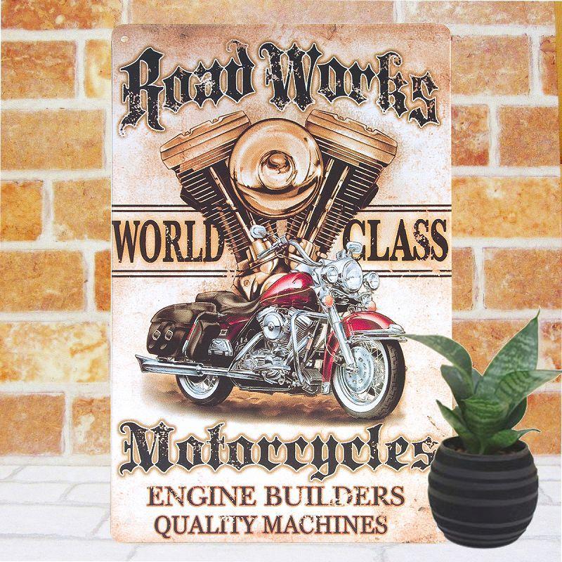 ブリキ看板 ガレージ バイク Rw オートバイ インテリア ポスター アメリカンバイク 車庫 ガソリンスタンド おしゃれ 赤色 レッド ビンテージ風 アメリカン雑貨 Birw アートパネル 太陽雑貨ren 通販 Yahoo ショッピング