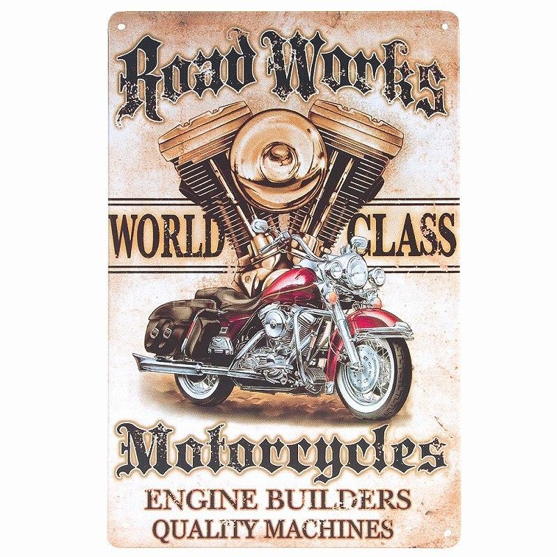 ブリキ看板 ガレージ バイク Rw オートバイ インテリア ポスター アメリカンバイク 車庫 ガソリンスタンド おしゃれ 赤色 レッド ビンテージ風 アメリカン雑貨 Birw アートパネル 太陽雑貨ren 通販 Yahoo ショッピング