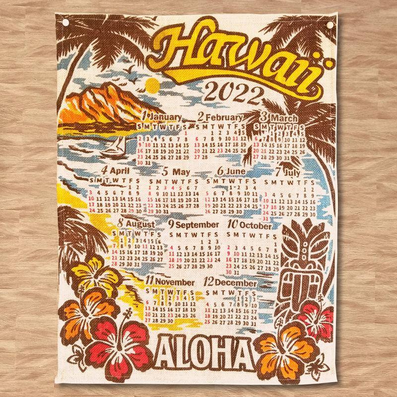 ハワイ 壁掛けカレンダー 22年 Tiki 海 壁掛け ジュート生地 ポスター ハワイアン雑貨 インテリア 山 イラスト アート おしゃれ かわいい 可愛い 年間1枚 C22j57 Tiki アートパネル 太陽雑貨ren 通販 Yahoo ショッピング