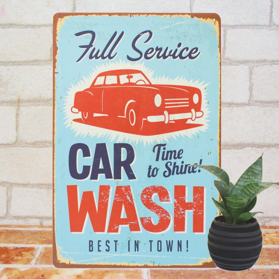 ブリキ看板 洗車 自動車 ポスター インテリア ガレージ 車庫 駐車場 レトロ風 おしゃれ かわいい プレート アメリカン雑貨 Carwash アートパネル 太陽雑貨ren 通販 Yahoo ショッピング
