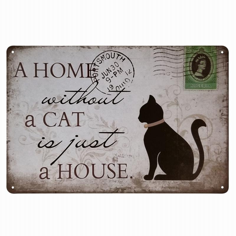 アメリカン雑貨 看板 安い 猫 ブリキ看板 アンティーク 黒猫 ポスター