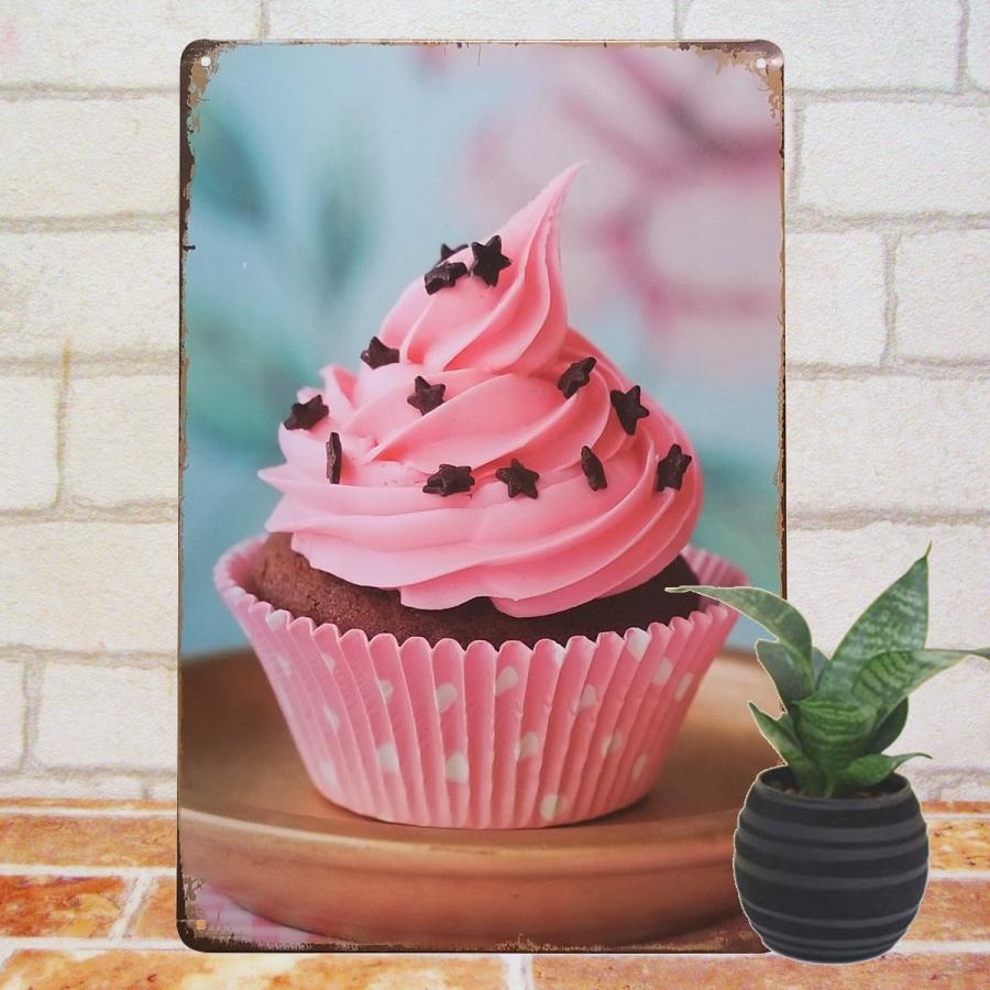 カップケーキho ブリキ看板 アートパネル インテリア ポスター スイーツ カフェ Cupcakepist アートパネル 太陽雑貨ren 通販 Yahoo ショッピング