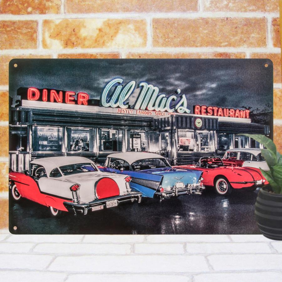 アメ車 オープンカー ブリキ看板 Diner ダイナー Al ポスター ルート66 Daina Al アートパネル 太陽雑貨ren 通販 Yahoo ショッピング