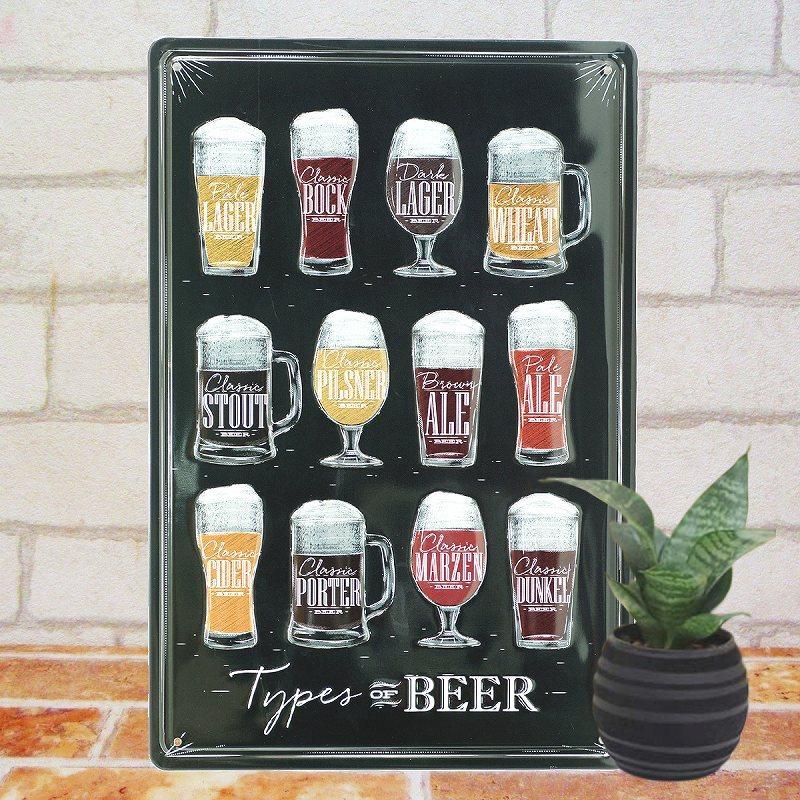 ブリキ看板e 生ビール lu BARポスター インテリア お酒 ラガー
