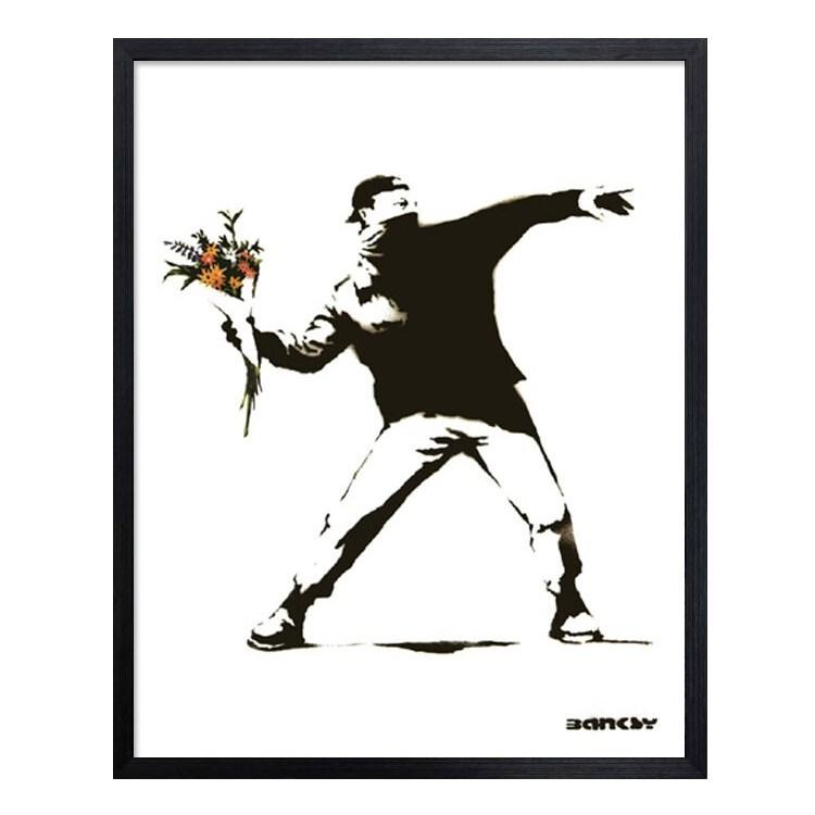 正規ライセンス バンクシー アートパネル アートフレーム 絵 花束を投げる男性 ポスター 作品 絵画 Banksy Molotov 平和イラスト おしゃれ｜taiyozakka｜14