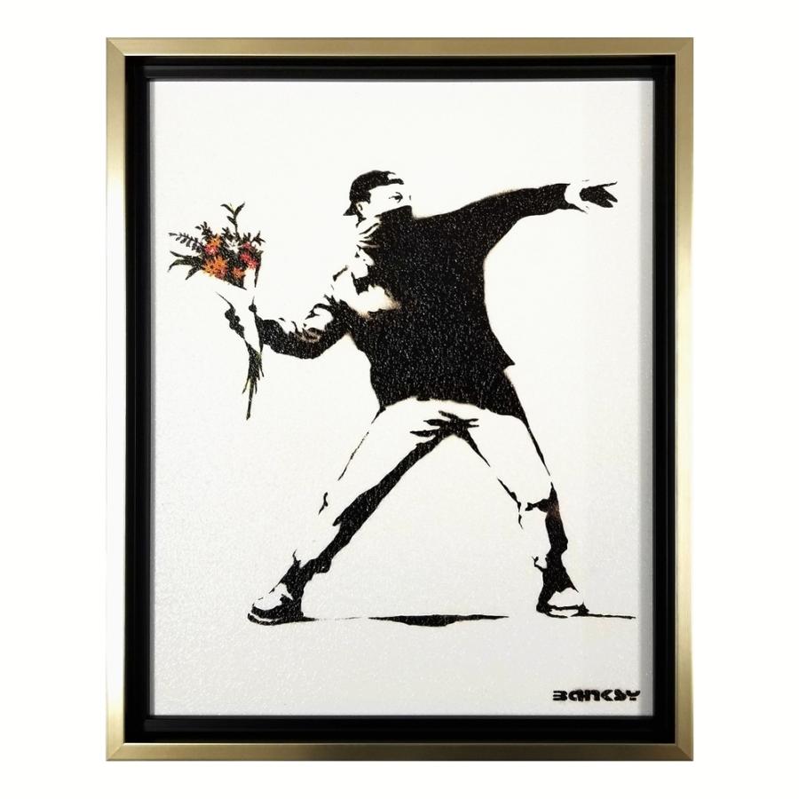 正規ライセンス バンクシー ポスター 作品 絵 絵画 花束を投げる男性2