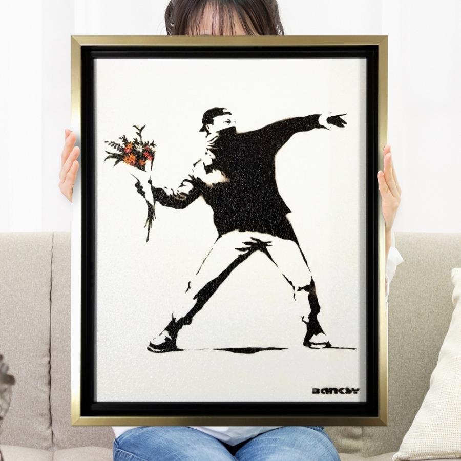 正規ライセンス】 バンクシー ポスター 作品 絵 絵画 花束を投げる男性