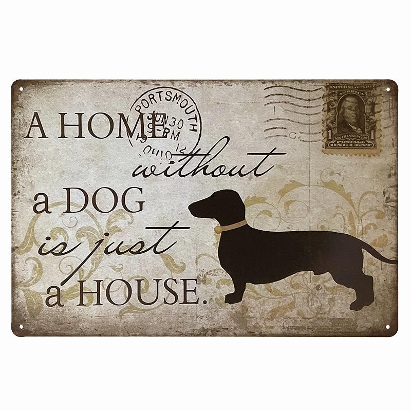アートパネル 犬 ブリキ看板 ミニチュアダックスフント 絵 壁飾り