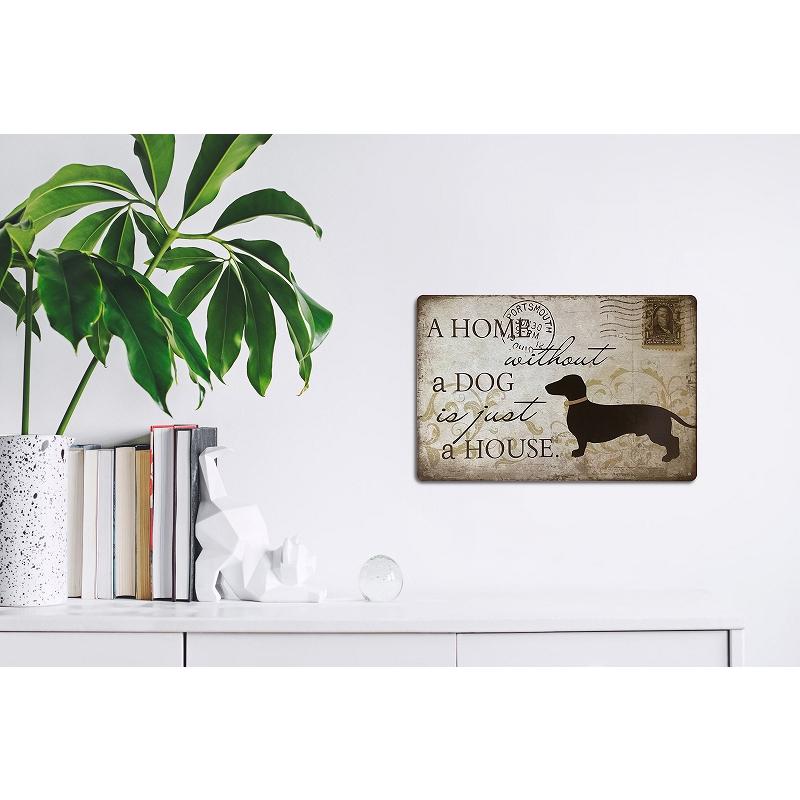 アートパネル 犬 ブリキ看板 ミニチュアダックスフント 絵 壁飾り