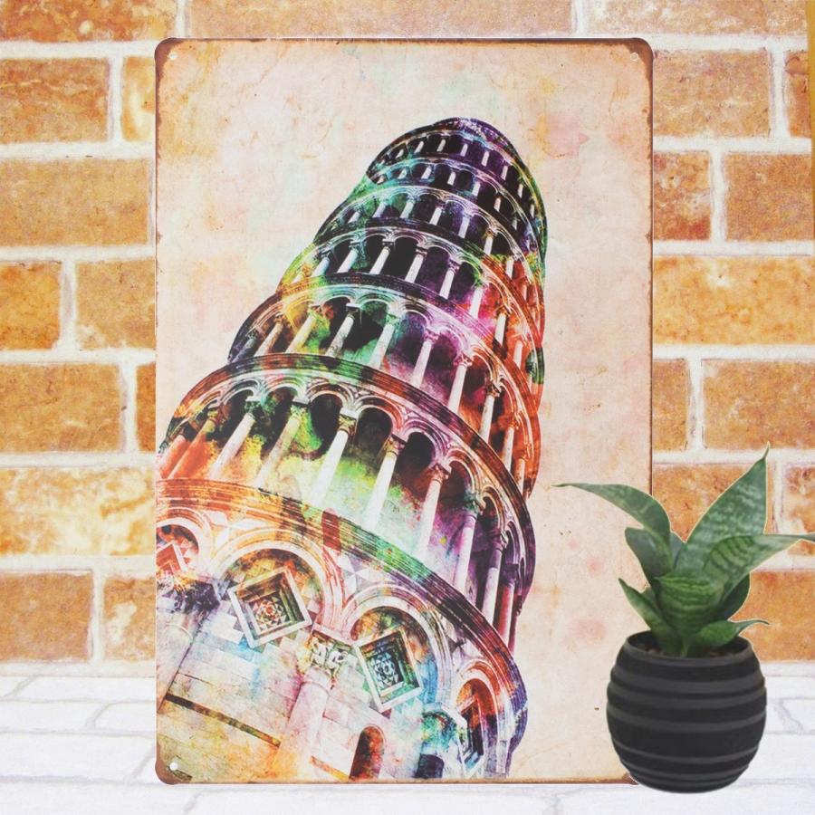 ピサの斜塔 アート ブリキ看板 ７ ポスター アンティーク調 世界遺産 Itapi7 アートパネル 太陽雑貨ren 通販 Yahoo ショッピング