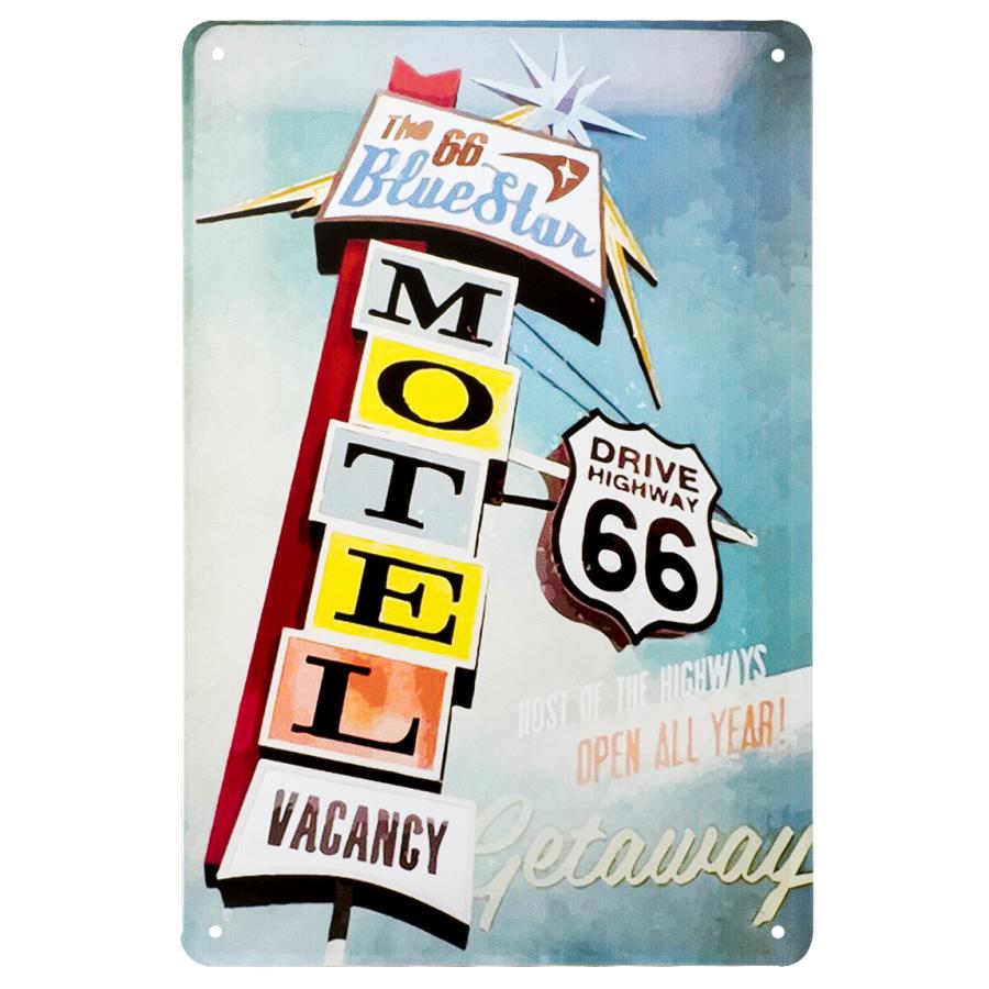 ブリキ看板k ルート66 Bs ポスター Motel ホテル ガレージ 車庫 青空 雑貨 絵画 イラスト レトロ風 ノスタルジック アメリカン雑貨 K 66 Bs アートパネル 太陽雑貨ren 通販 Yahoo ショッピング