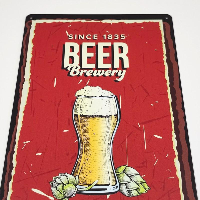 ブリキ看板 ビール 赤35 ポスター 絵 BAR インテリア 雑貨