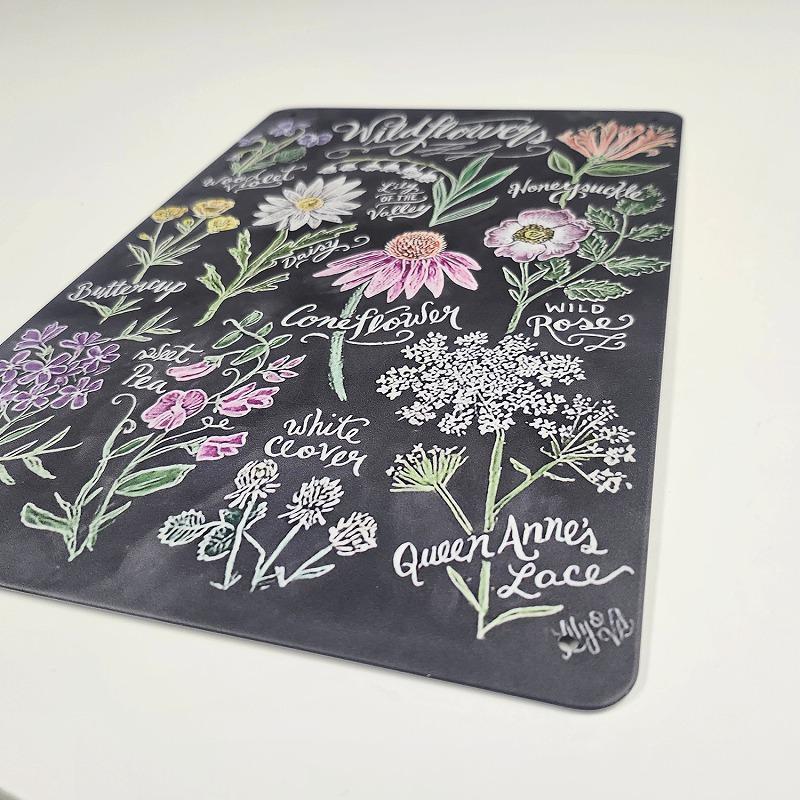 ブリキ看板 k 花 黒板アート ポスター 絵 アート アートフラワー 壁