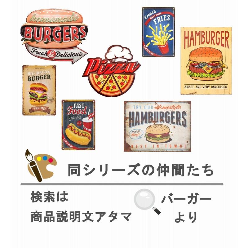 ブリキ看板 k ホットドッグ ポスター 絵 インテリア雑貨 壁掛け ホットドック パン ハンバーガー イラスト アメリカン雑貨 アメリカ雑貨｜taiyozakka｜03