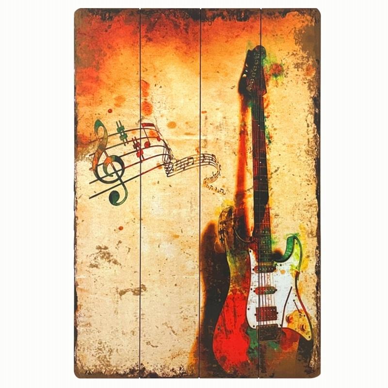 ギター 音楽 ポスター 木製看板60 アートパネル イラスト 絵画 壁掛け ウッドボード アメリカン雑貨 おしゃれ 大型 特大 M60 Guit O アートパネル 太陽雑貨ren 通販 Yahoo ショッピング