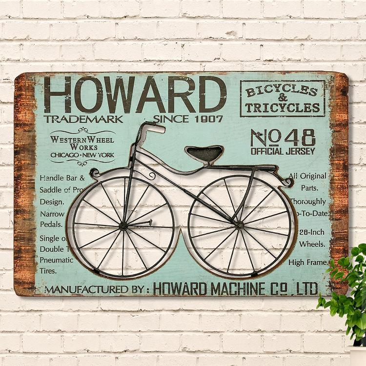 木製看板 61m 自転車 ブルー インテリア ポスター アートパネル 大型 特大 大きい オブジェ 壁掛け おしゃれ レトロ風 アンティーク M61m Bicy Blu アートパネル 太陽雑貨ren 通販 Yahoo ショッピング