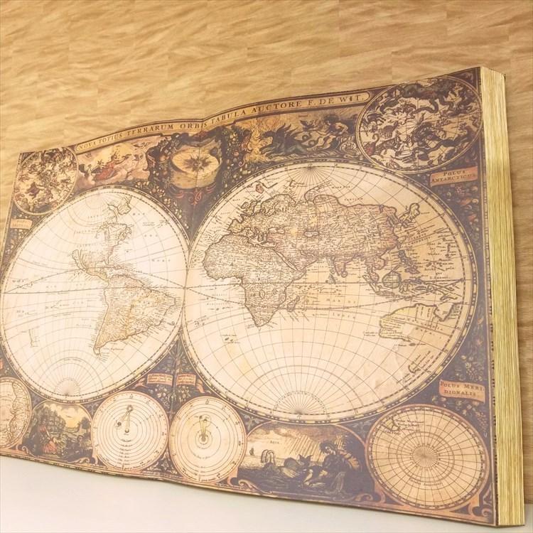 木製看板オブジェb65 世界地図 アートパネル アンティーク雑貨 古地図 イラスト インテリアブック ダミーブック 本型 洋書 壁飾り 北欧 大きい 大型 M65b Sek アートパネル 太陽雑貨ren 通販 Yahoo ショッピング