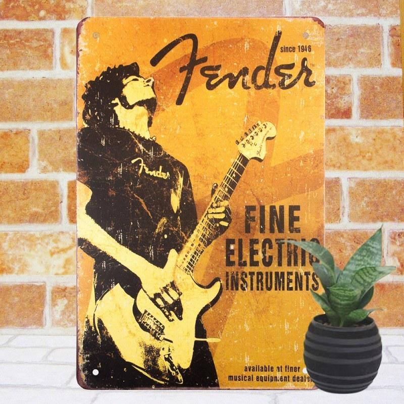 ブリキ看板s フェンダー エレキギター 音楽 ポスター アートパネル