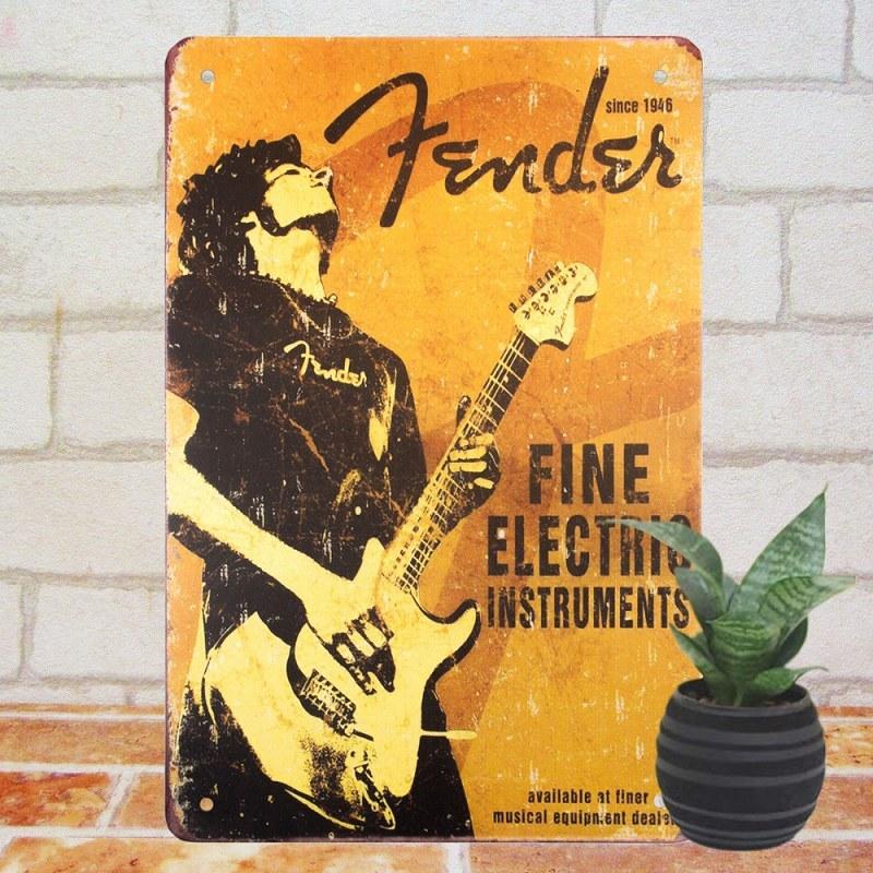 ブリキ看板s フェンダー エレキギター 音楽 ポスター アートパネル