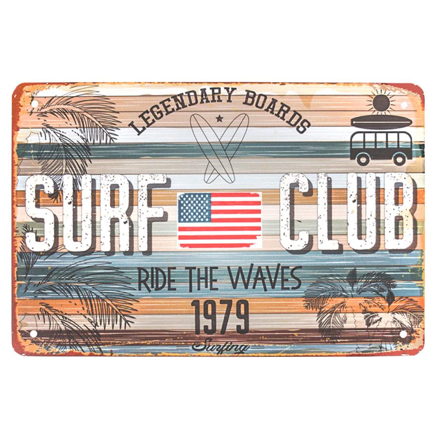 デザイン看板 A4】サーフィン フェンス 海☆絵アートパネル ブリキ看板