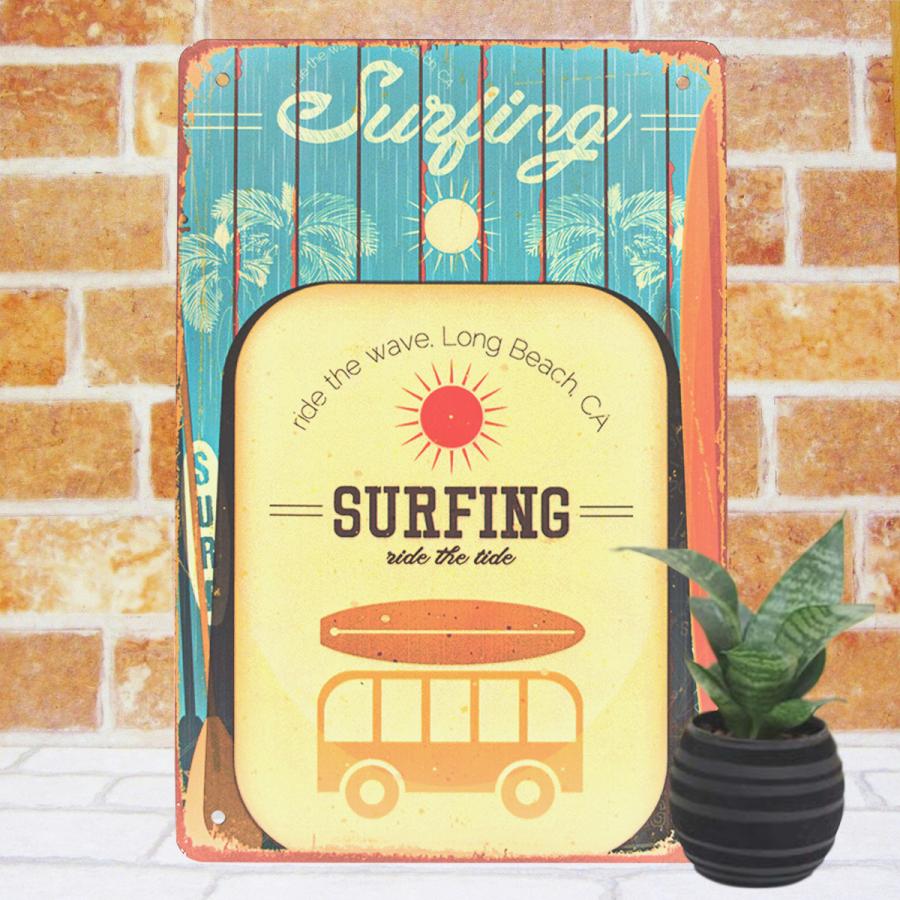 ハワイアン アートパネル ブリキ看板s サーフィン バス ビーチ ポスター グッズ 雑貨 サインボード サインプレート 絵画 イラスト アロハ マリン 自動車 風景 S Surf Bus アートパネル 太陽雑貨ren 通販 Yahoo ショッピング