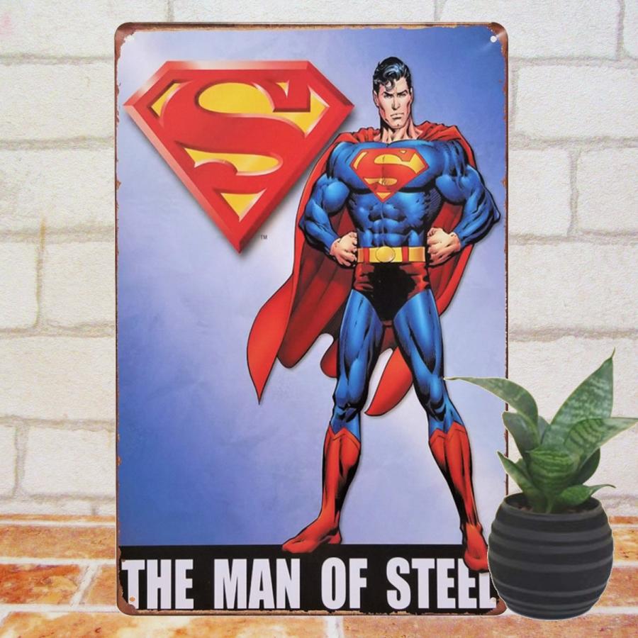 ブリキ看板 1000種類 スーパーマン Mos ｄｃコミック ポスター Super Mos アートパネル 太陽雑貨ren 通販 Yahoo ショッピング