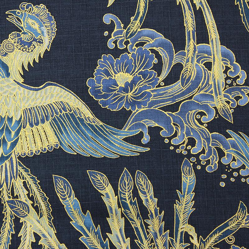 和柄 金彩鳳凰文様 全5色 約110cm幅 10cm単位 切り売り : 布の但馬